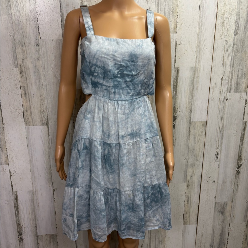 Heartloom Ruta Blue Tie-Dye Smocked Back‎ Cutout Dress